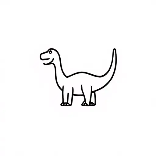 A minimalist design of a cute dinosaur tattoo design idea