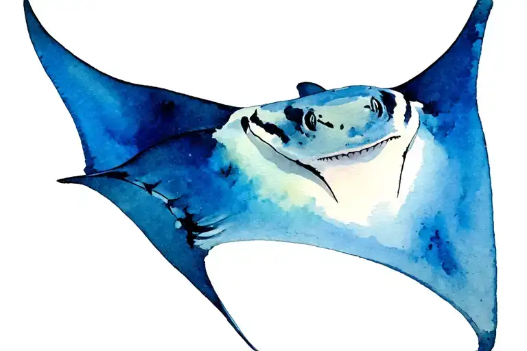 manta ray gracefully swimming tattoo design idea