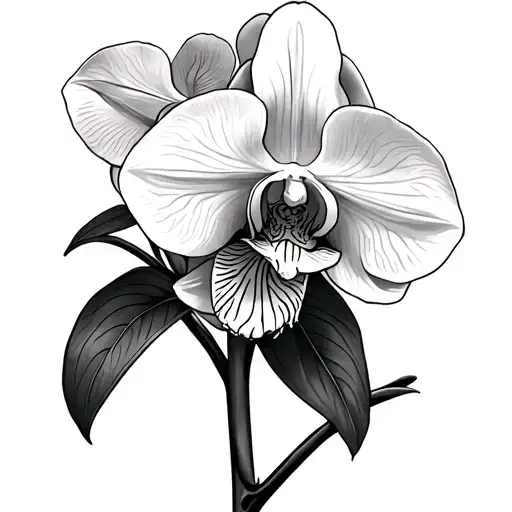 White Nun Orchid tattoo design idea