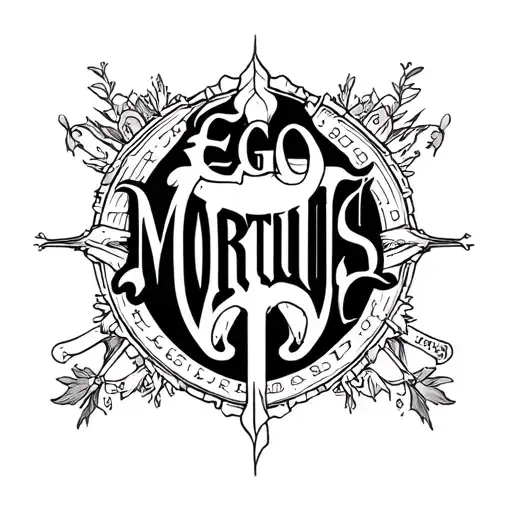 Ego Mortuus Ero Tattoo with minimalist font tattoo design idea