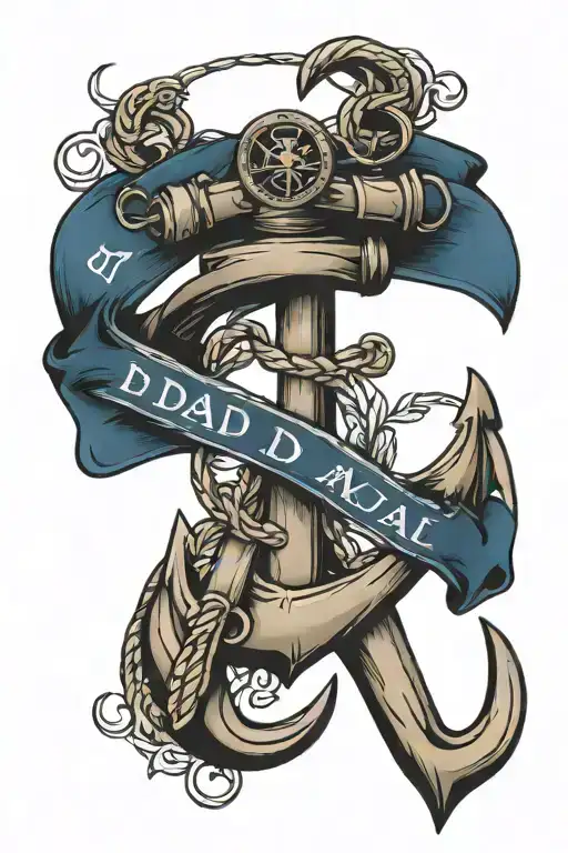 dad memorial navy anchor tattoo design idea