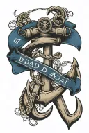 dad memorial navy anchor tattoo design idea