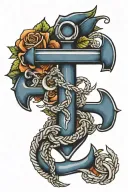 dad memorial navy anchor tattoo design idea