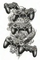 gaming Controller Sibling Tattoo Brother Sister tattoo design idea