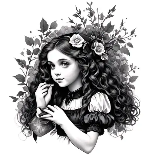 Dark Alice In Wonderland tattoo design idea