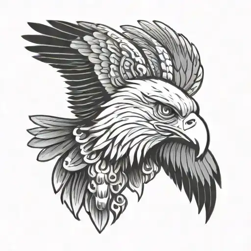eagle mexican flag tattoo design idea