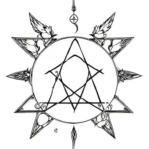 Circe goddess pentagram incorporating elements tattoo design idea