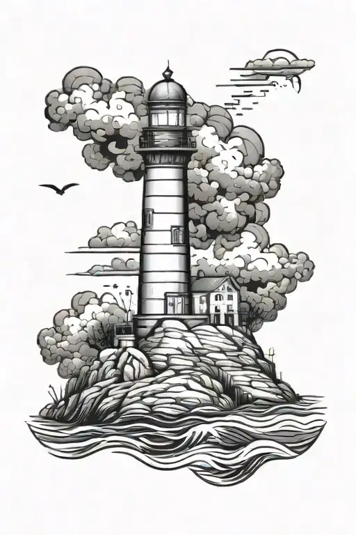 lighthouse tattoo design idea