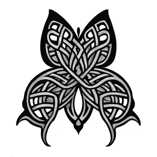 Celtic knot butterfly tattoo design idea