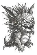gengar pokemon side tattoo design idea