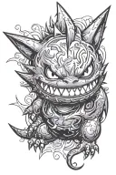 gengar pokemon side tattoo design idea