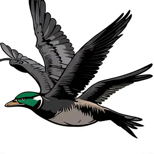 mighty ducks flying tattoo design idea