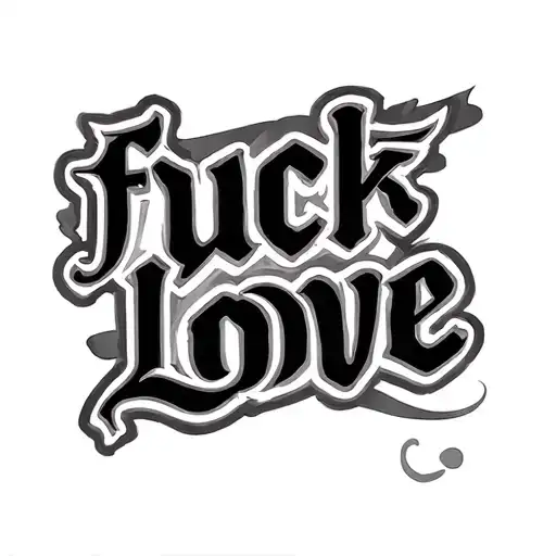 fuck love tattoo design idea