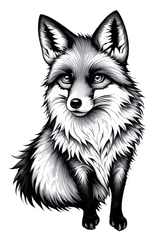 Fox eyes staring tattoo design idea