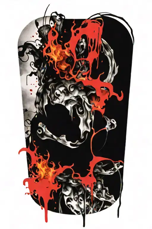 black flames from below tattoo design idea