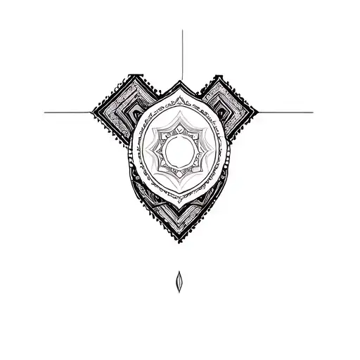 geometric mandala for rear of knee tattoo tattoo design idea