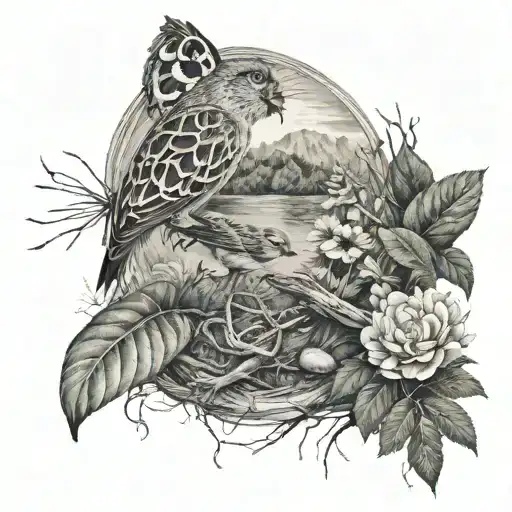fragility of nature and wildlife tattoo design idea