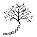 tree with dna-strand trunk symbolizing life tattoo design idea