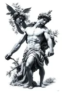 apollo dionysus dialectic tattoo design idea