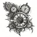 shattered clock tattoo design idea