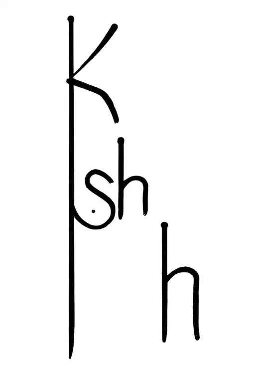 "Sh H" Black tattoo design idea