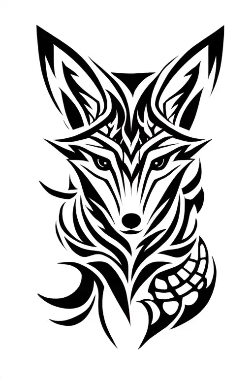 Fox head tattoo design idea