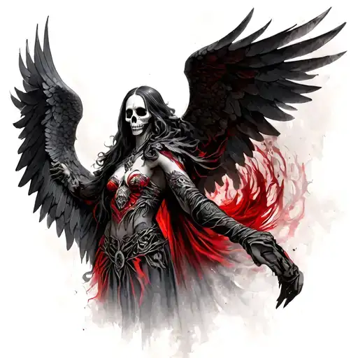 gothic azrael angel of death tattoo design idea