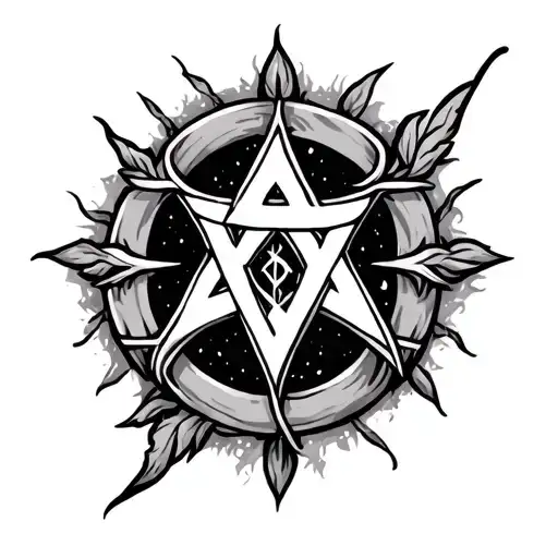 bind rune for strength love change tattoo design idea