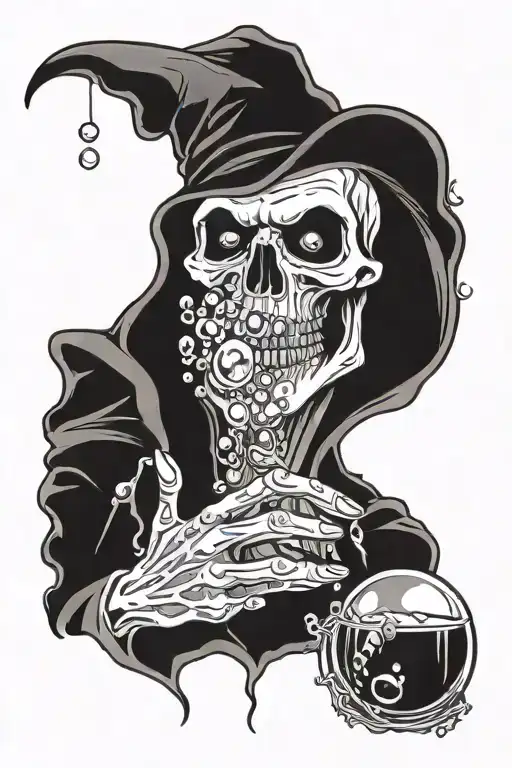 Grim Reaper blowing bubbles tattoo design idea