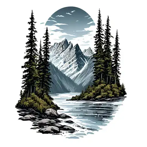 sleeve inspired by glacier national park tattoo design idea