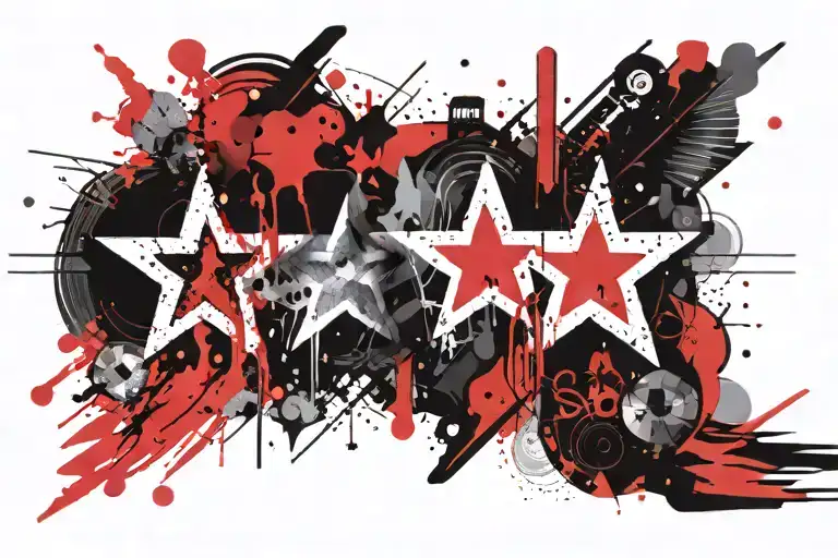 god given talent in the center surrounded by stars tattoo design idea