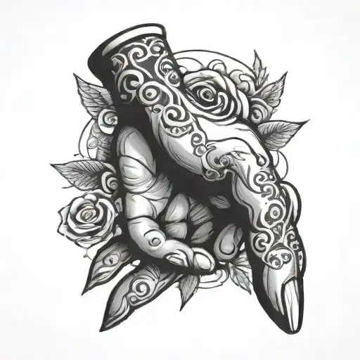 trust no one hand tattoo design idea