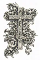 cross with the name Ma in it  tattoo design idea
