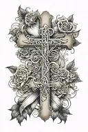 cross with the name Ma in it  tattoo design idea