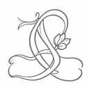 paw x semi colon cancer ribbon tattoo design idea