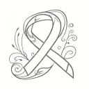 paw x semi colon cancer ribbon tattoo design idea