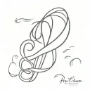 paw x semi colon cancer ribbon tattoo design idea