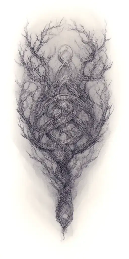 branches shaped like witches knot  tattoo design idea
