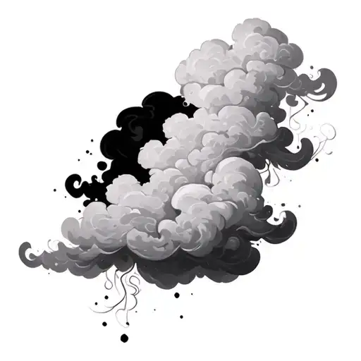 Coverup Clouds and Smoke tattoo design idea