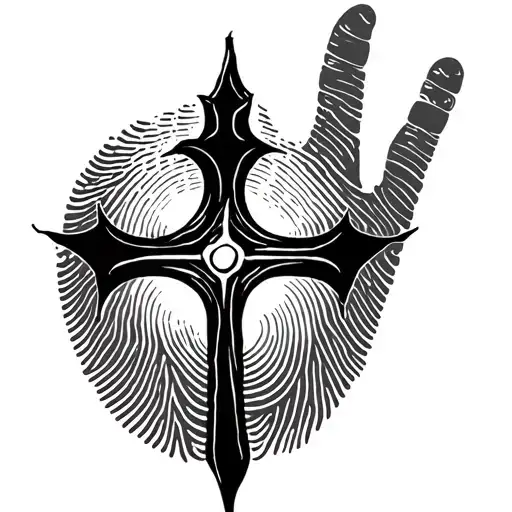 thumb print as a cross tattoo design idea