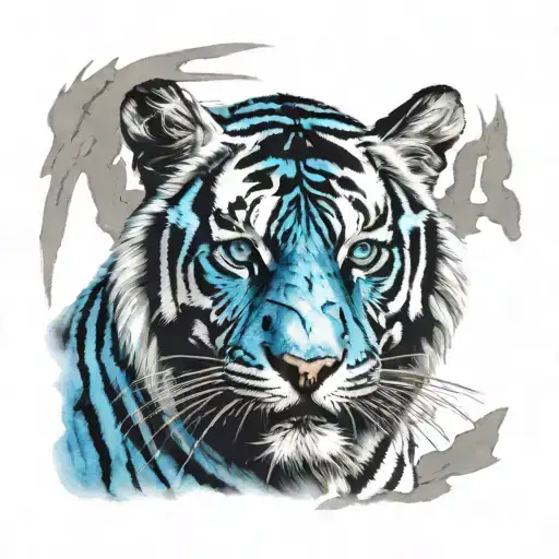 tiger scratch marks blue tiger camo tattoo design idea