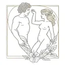 Bacchus and Ariadne tattoo design idea