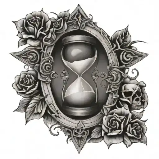 hourglass time passing valknut memento mori punisher tattoo design idea