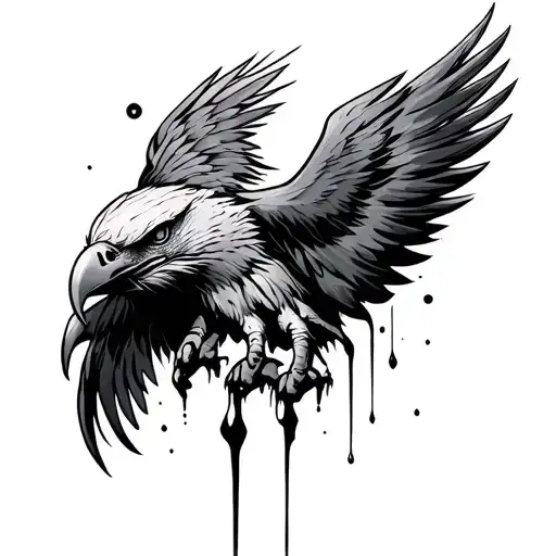 eagle paw that tears the skin in death tattoo design idea