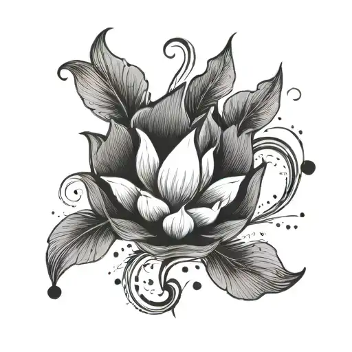 Semicolon made of lotus petals tattoo design idea