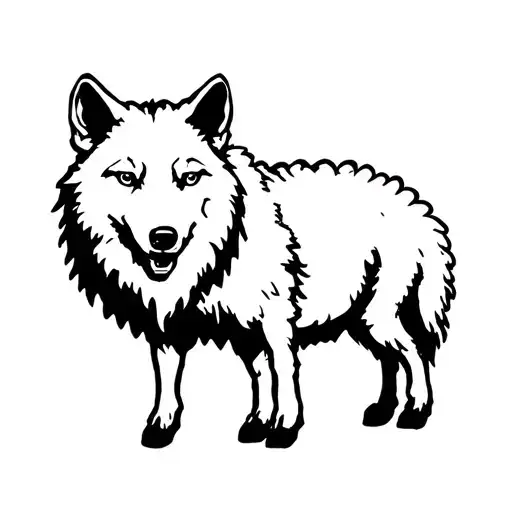 wolf in sheep's clothing traditional tattoo design idea