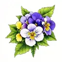 Violets and Primroses tattoo design idea