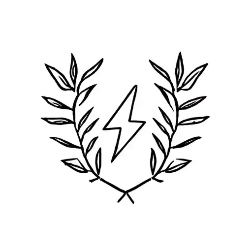 laurel leaf wreath and lightning bolt tattoo design idea