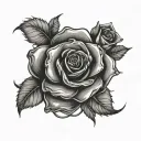 brass knuckle and rose intertwined tattoo design idea