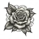 brass knuckle and rose intertwined tattoo design idea